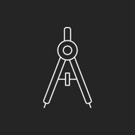 Stationery compasses line icon N22