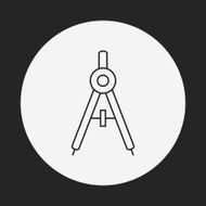Stationery compasses line icon N23