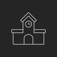 school building line icon N7