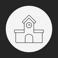 school building line icon N8