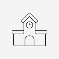 school building line icon N9