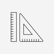 Triangle ruler line icon N15