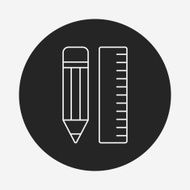 pencil and ruler line icon N12