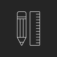 pencil and ruler line icon N13