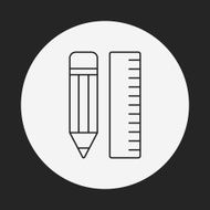 pencil and ruler line icon N14