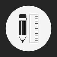 pencil and ruler icon N17