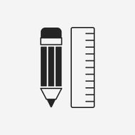 pencil and ruler icon N18