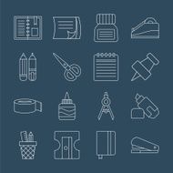 stationery line icon set N2