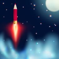 Pencil rocket Illustration EPS 10 N3