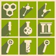 Flat with shadow concept and mobile application laboratory