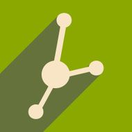 Flat with shadow icon and mobile applacation molecules N3