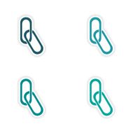 assembly realistic sticker design on paper clips