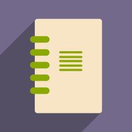 Flat with shadow icon and mobile application notebook N2