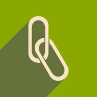 Flat with shadow icon and mobile applacation paper clip