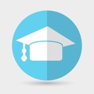 Graduation cap icon on a white background