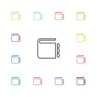 notepad flat icons set