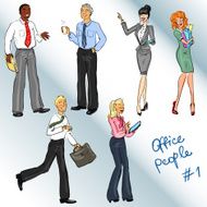 Office people Hand drawn clip art