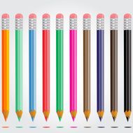 Set of colored pencils on a gray background vector