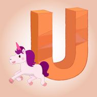 U unicon Alphabet icon great for any use Vector EPS10