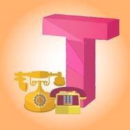 T telephone Alphabet icon great for any use Vector EPS10