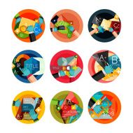 Set of flat design circle option infographics concepts