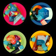 Set of flat design circle option infographics concepts N2