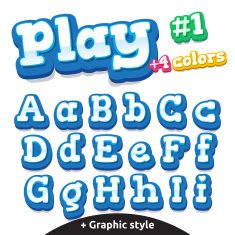 Vector funny video game letters set Latin uppercase and lowercase N2