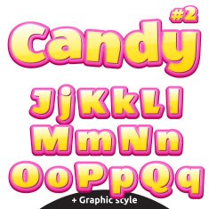 Funny children's candy letters set Latin uppercase and lowercase N2