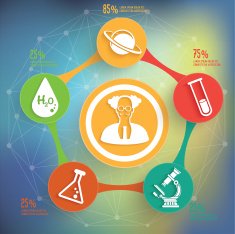 Science info graphic design on blur background vector