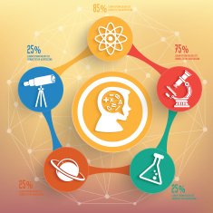 Education info graphic design on blur background vector N4