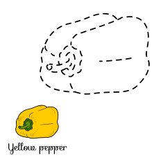 Connect the dots fruits and vegetables (yellow pepper) N2