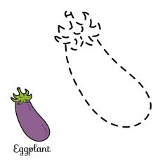 Connect the dots fruits and vegetables (eggplant) N2