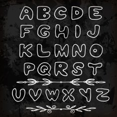 Cute hand drawn alphabet made in vector Doodle font N2