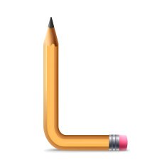 3d yellow pencil alphabet L