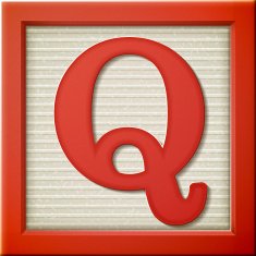 3d red letter block Q N2