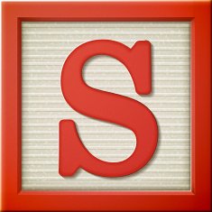3d red letter block S N2