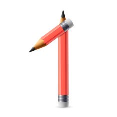 3d pink pencil number 1