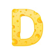 3d cheese letter D
