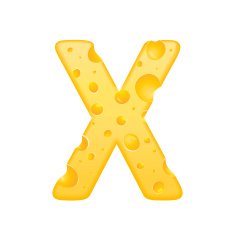 3d cheese letter X