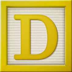 3d yellow letter block D N2