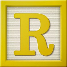 3d yellow letter block R N2