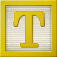 3d yellow letter block T N2