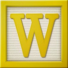 3d yellow letter block W N2