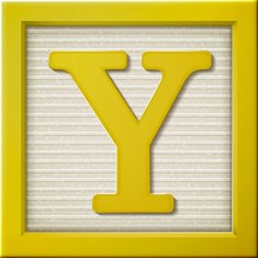3d yellow letter block Y N2