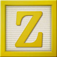 3d yellow letter block Z N2