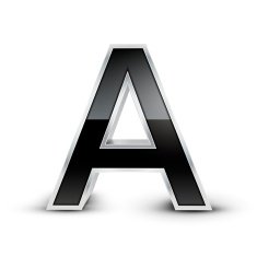 3d black metal alphabet A free image download