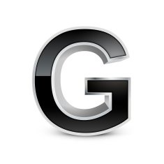 3d black metal alphabet G