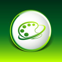 Paint brush with palette icon Flat design style N4