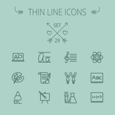 Education thin line icon set N4