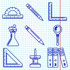 Black school goods icons Part 3
